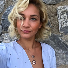 Woman Wearing Honey Bee Gold Pendant Necklace