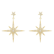 Gold Starburst Drop Earrings Main Image