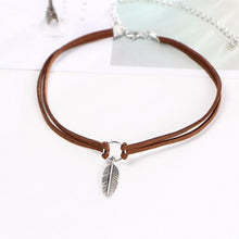 Double Rope Choker & Leaf Pendant on Table