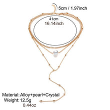 Lengthy Choker Necklace with Simulated Pearl Dimensions
