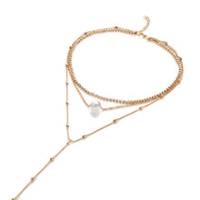 Lengthy Choker Necklace with Simulated Pearl from above