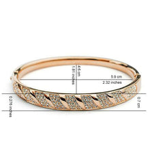 Rose Gold Bangle with Embedded Austrian Crystals product dimensions