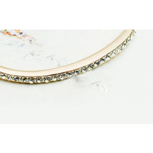 Slender Rose Gold Plated Bangle with Embedded Swiss Crystals close up