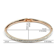 Slender Rose Gold Plated Bangle with Embedded Swiss Crystals product dimensions