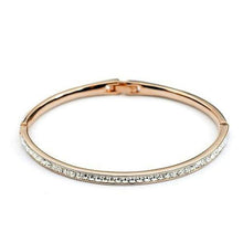 Slender Rose Gold Plated Bangle with Embedded Swiss Crystals main image