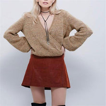 Woman Wearing Leather Rope Choker