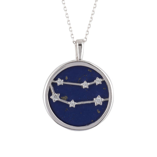 Gemini – Silver & Lapis Lazuli Main Image Close Up