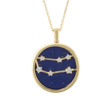 Gemini Gold and Lapis Lazuli Pendant Necklace