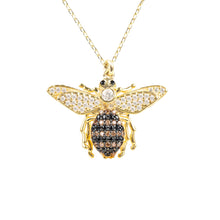 Honey Bee Gold Pendant Necklace Main Image Close Up of Pendant