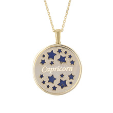 Capricorn – Gold & Lapis Lazuli Pendant Necklace Back Side