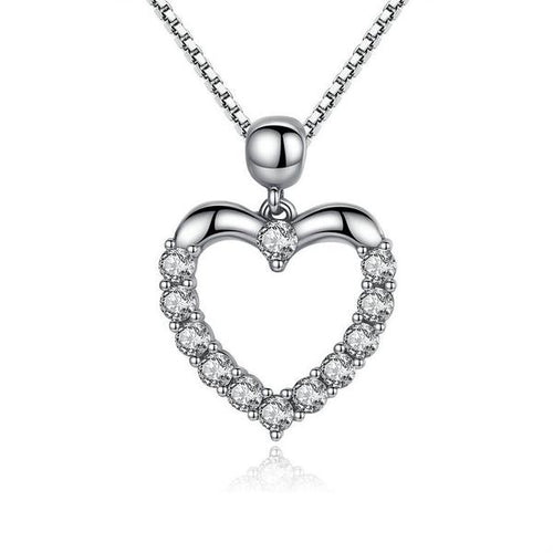 925 Sterling Silver Necklace and Heart Shaped Pendant Main Image