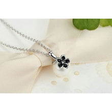 925 sterling silver necklace freshwater pearl cubic zirconia floral pendant on bowtie