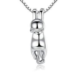 925 Sterling Silver Necklace and Cat Pendant Main Image
