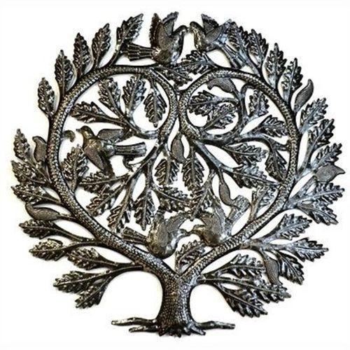 Steel Drum Art -  Lovers Heart 24 inch Tree of Life Handmade and Fair Trade