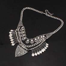 Bohemia Statement Necklace Vintage Silver laying flat