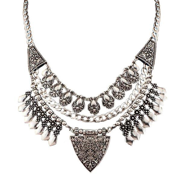 Bohemia Statement Necklace Vintage Silver main image