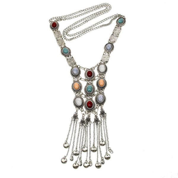 Bohemia Statement Necklace Silver Main Image