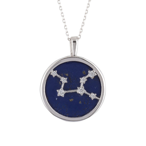 Virgo – Silver & Lapis Lazuli Main Image Close Up