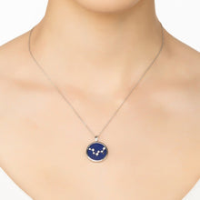 Woman Wearing Pisces – Silver & Lapis Lazuli Necklace Pendant