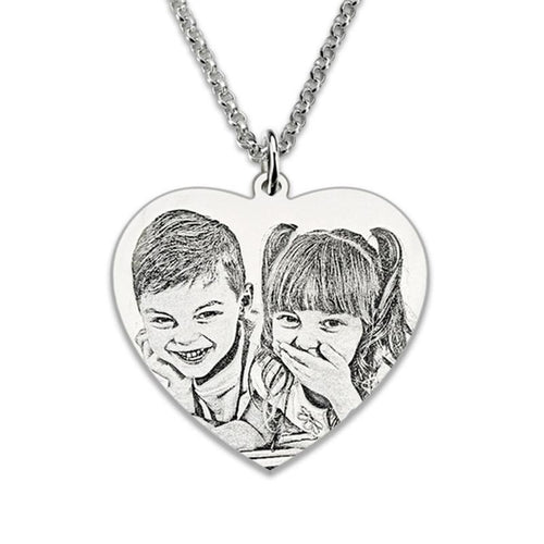 Coelo Engraved Heart Necklace Main Image