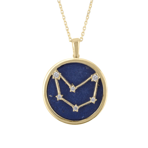 Capricorn – Gold & Lapis Lazuli Pendant Necklace Main Image