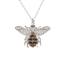 Silver Honey Bee Pendant Necklace Main Image Close Up of Bee Pendant