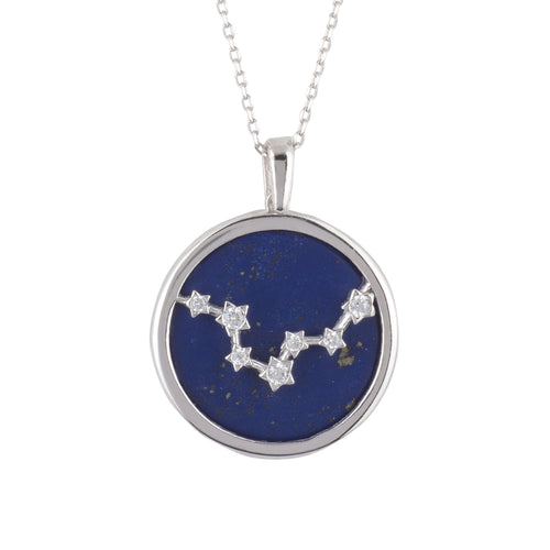 Pisces – Silver & Lapis Lazuli Main Image Close Up of Pendant