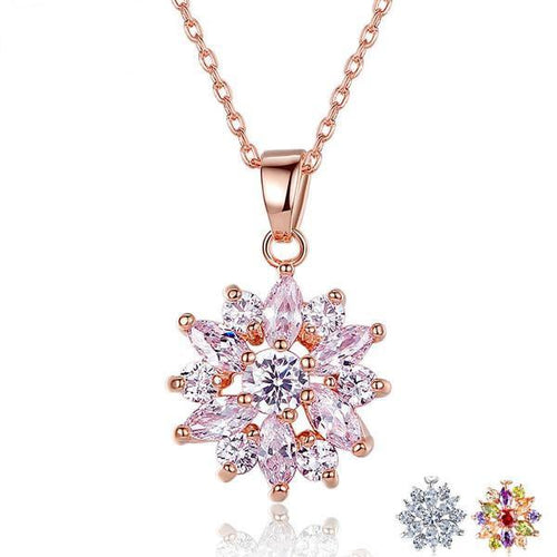 Gold Plated Necklace and Pendant Embellished with CZ Gemstones Main Image